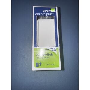 2X Leviton Decora Plus Rocker Single-Pole AC Quiet Switch 20 Amp 120/277 V White